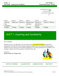 UNIT 1: Counting and Cardinality