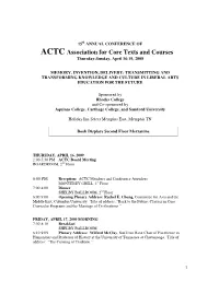 2009 ACTC 15Th Annual Conf