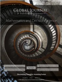 Global Journal of Science Frontier Research: F Mathematics & Decision Sciences