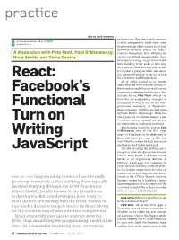 React: Facebook's Functional Turn on Writing Javascript