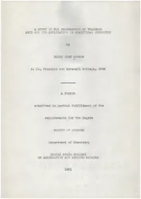 Study of the Preparation of Telluric Acid and Its Application in Analytical