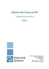 Advices for Linux on PC