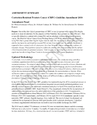 AMENDMENT SUMMARY Castration-Resistant Prostate Cancer