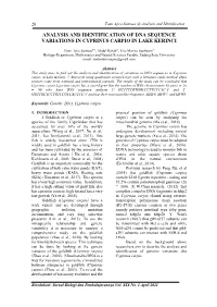 Analysis and Identification of Dna Sequence Variations in Cyprinus Carpio in Lake Kerinci