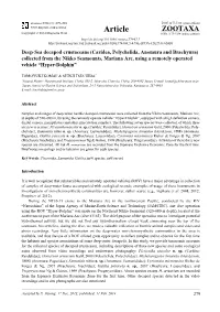 Caridea, Polychelida, Anomura and Brachyura) Collected from the Nikko Seamounts, Mariana Arc, Using a Remotely Operated Vehicle “Hyper-Dolphin”