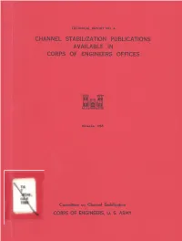 Channel Stabilization Publications Available in Corps of Engineers Offices