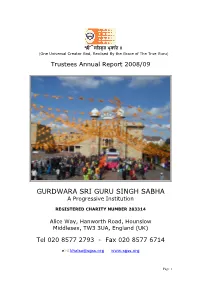 GURDWARA SRI GURU SINGH SABHA a Progressive Institution
