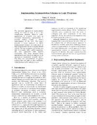 Implementing Argumentation Schemes As Logic Programs