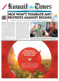 MOI Won't Tolerate Any Protests Against Ruling
