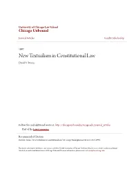 New Textualism in Constitutional Law David A