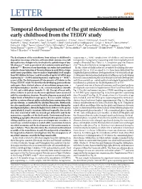 Temporal Development of the Gut Microbiome in Early Childhood from the TEDDY Study Christopher J