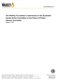 The Walkley Foundation's Submission to the Australian Senate Select