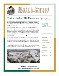 Winter Climb of Mt. Constance Volume , Issue Having Grown up in Edmonds, the Skyline of Mt