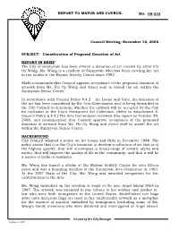 Consideration of Proposed Donation of Art RE
