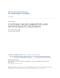 Cultural Values, Narratives, and Myth in Reality Television" (2007)