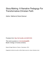 A Narrative Pedagogy for Transformative Christian Faith