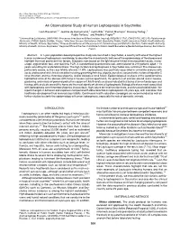 An Observational Study of Human Leptospirosis in Seychelles