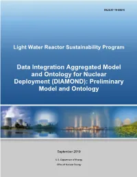 Data Integration Aggregated Model and Ontology for Nuclear Deployment (DIAMOND): Preliminary Model and Ontology