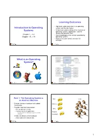 Introduction to Operating Systems Learning Outcomes What Is An