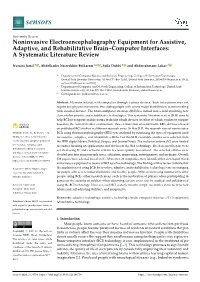 Noninvasive Electroencephalography Equipment for Assistive, Adaptive, and Rehabilitative Brain–Computer Interfaces: a Systematic Literature Review