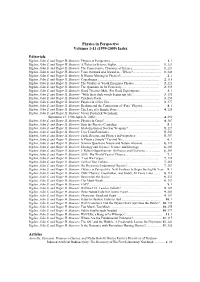 Physics in Perspective Volumes 1-11 (1999-2009) Index