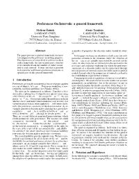 Preferences on Intervals: a General Framework