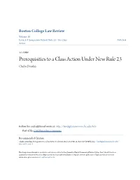 Prerequisities to a Class Action Under New Rule 23 Charles Donelan