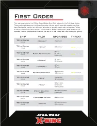 Quick Build Reference First Order