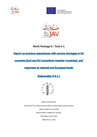 Report on Vaccine Shortages WP6 Task 6.1 FINAL