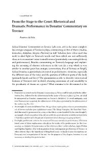 Rhetorical and Dramatic Performance in Donatus' Commentary On