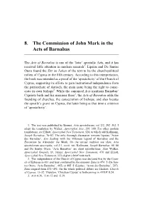 8. the Commission of John Mark in the Acts of Barnabas