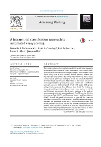 A Hierarchical Classification Approach to Automated Essay Scoring