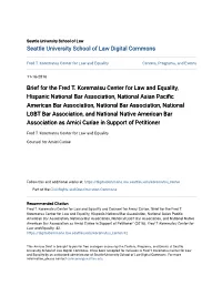 Brief for the Fred T. Korematsu Center for Law and Equality, Hispanic