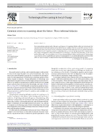Common Errors in Reasoning About the Future: Three Informal Fallacies