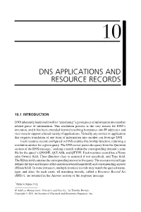 Dns Applications and Resource Records