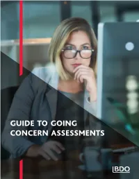 GUIDE to GOING CONCERN ASSESSMENTS Contents