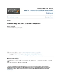 Internet Usage and State Sales Tax Competition