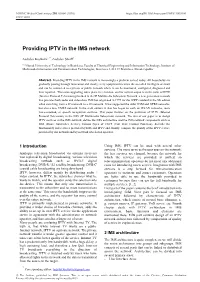 Providing IPTV in the IMS Network