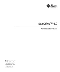 Staroffice 6.0 Software Administration Guide