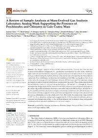 A Review of Sample Analysis at Mars-Evolved Gas Analysis Laboratory Analog Work Supporting the Presence of Perchlorates and Chlorates in Gale Crater, Mars