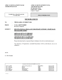 Appraisal Report Relating to the Above-Mentioned Project