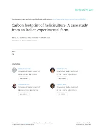 Carbon Footprint of Heliciculture: a Case Study from an Italian Experimental Farm