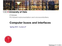 Computer Buses and Interfaces