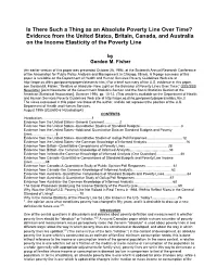 Is There Such a Thing As an Absolute Poverty Line Over Time?