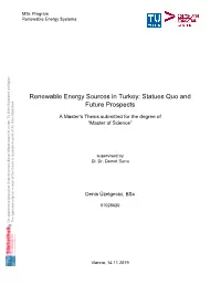 Renewable Energy Sources in Turkey