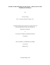 Studies of the Nitration of Cellulose – Application in New Membrane Materials
