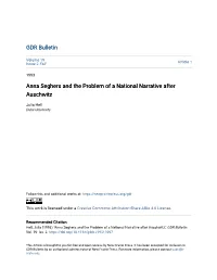 Anna Seghers and the Problem of a National Narrative After Auschwitz