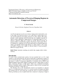 Automatic Detection of Perceived Ringing Regions in Compressed Images
