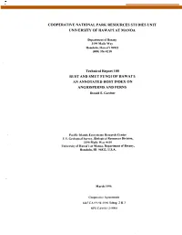 COOPERATIVE Natlonal PARK RESOURCES STUDIES UNIT UNIVERSITY of HAWAI'i at MANOA