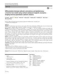 Differentiation Between Pilocytic Astrocytoma and Glioblastoma: a Decision Tree Model Using Contrast-Enhanced Magnetic Resonance